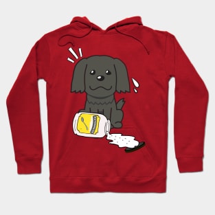 Cute black sheepdog spilled mayonnaise Hoodie